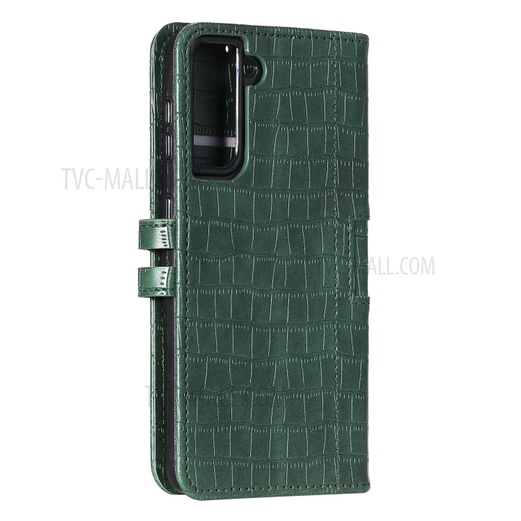 Crocodile Skin PU Leather Wallet Phone Case for Samsung Galaxy S30 - Green-5