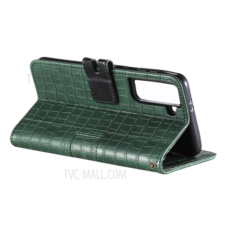 Crocodile Skin PU Leather Wallet Phone Case for Samsung Galaxy S30 - Green-7