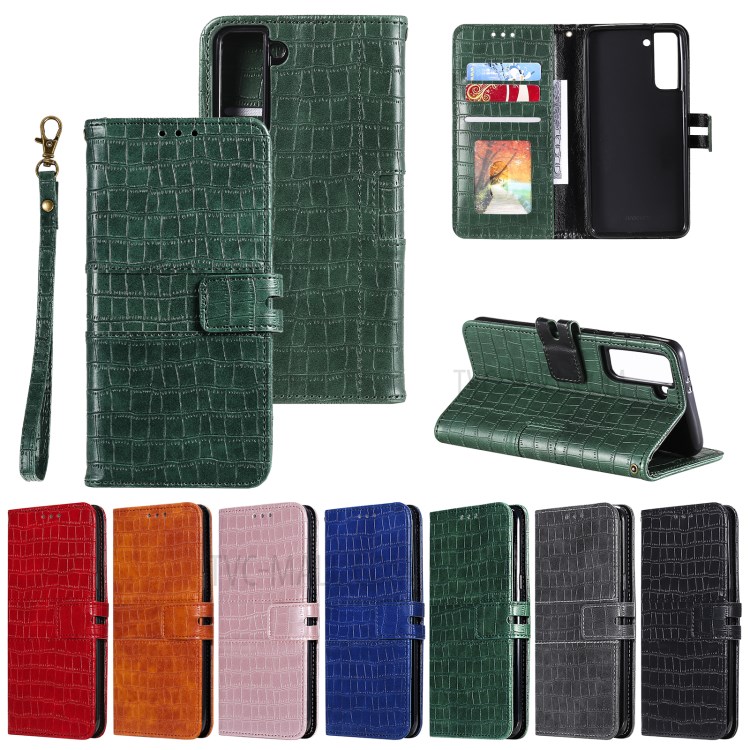 Crocodile Skin PU Leather Wallet Phone Stand Case for Samsung Galaxy S30+ - Green-8