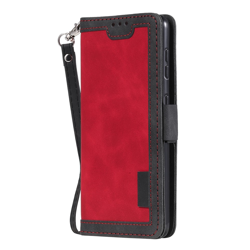 Retro Style Splicing Leather Cover for Samsung Galaxy S30 Wallet Case - Red-4