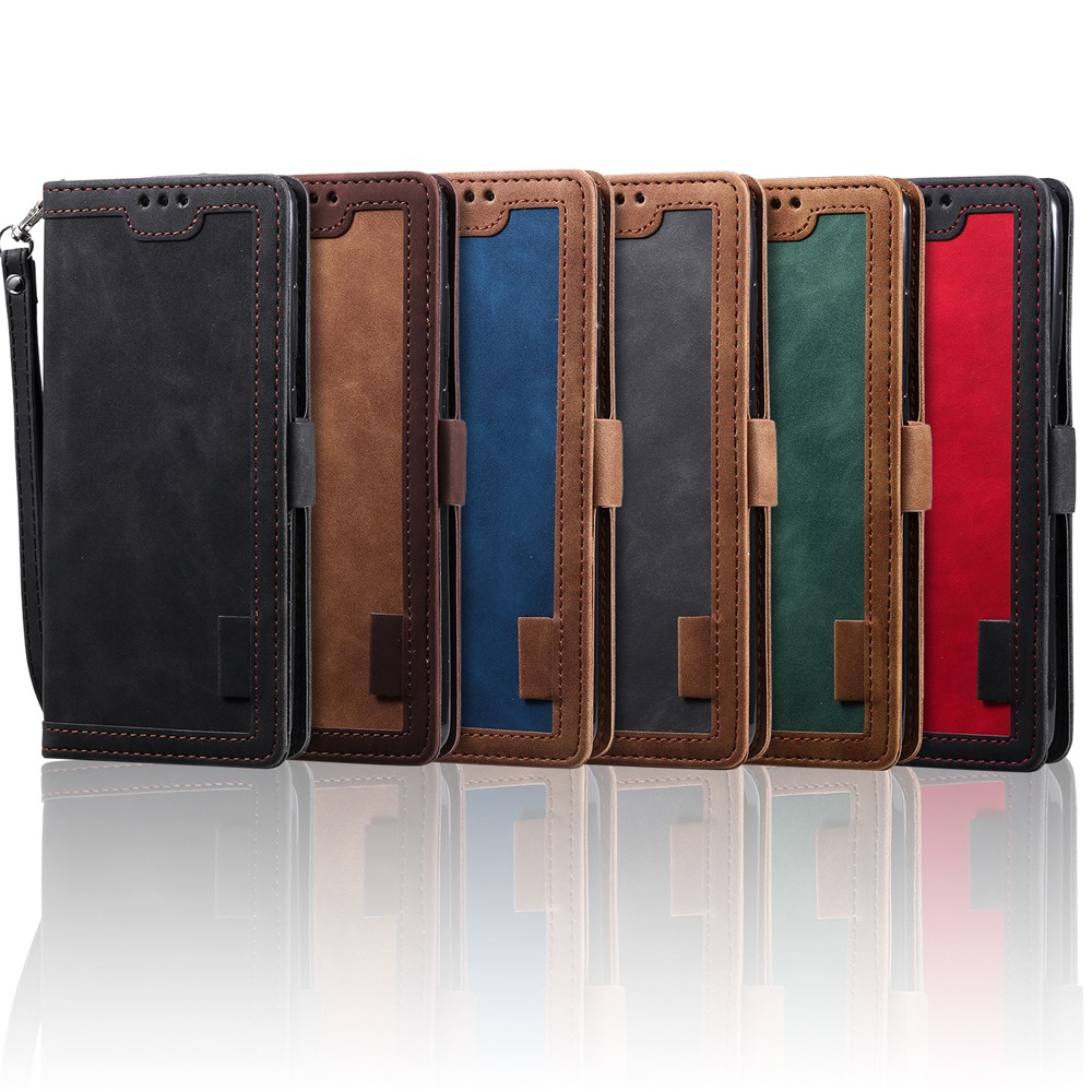 Retro Style Splicing Leather Cover for Samsung Galaxy S30 Ultra Stand Case with Lanyard - Grey-11