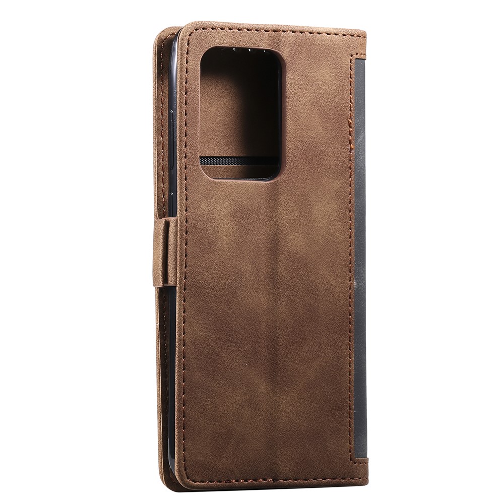 Retro Style Splicing Leather Cover for Samsung Galaxy S30 Ultra Stand Case with Lanyard - Grey-5
