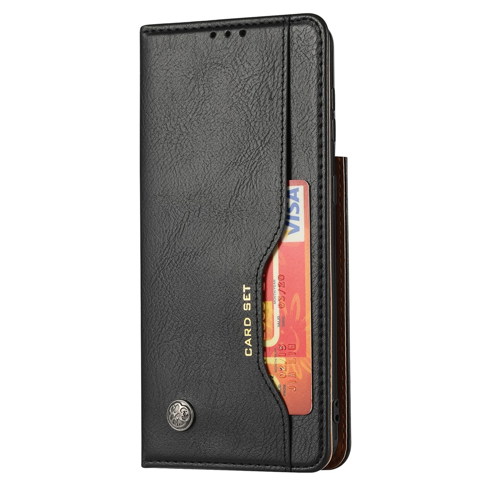 Auto-absorbed Leather Wallet Phone Case for Samsung Galaxy S21+ 5G - Black-2