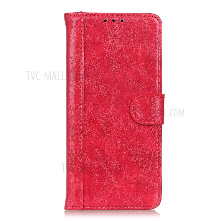 For Samsung Galaxy A32 Crazy Horse Texture Leather Mobile Phone Case Shell - Red-2