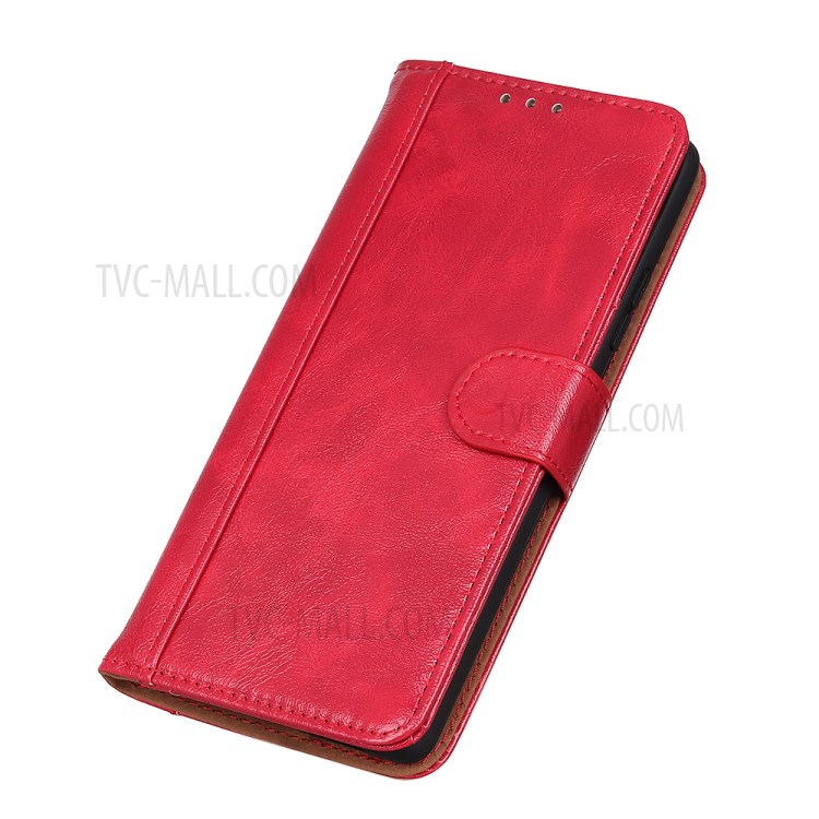 For Samsung Galaxy A32 Crazy Horse Texture Leather Mobile Phone Case Shell - Red-3