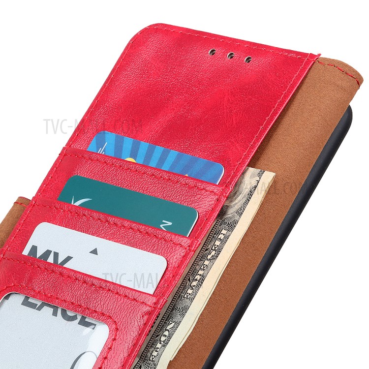 For Samsung Galaxy A32 Crazy Horse Texture Leather Mobile Phone Case Shell - Red-5