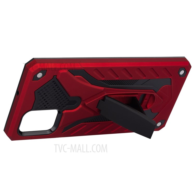 Phantom Knight Style TPU PC Protector Shell for Samsung Galaxy A51 SM-A515 Kickstand Case - Red-4