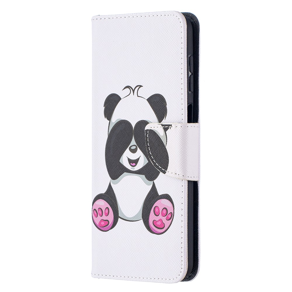 Pattern Printing Wallet Stand Flip Leather Phone Shell for Samsung Galaxy A12 - Baby Panda-3