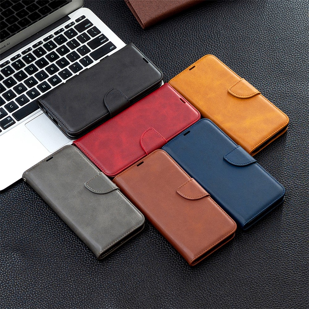 PU Leather Wallet Stylish Smartphone Case for Samsung Galaxy A12 - Black-10