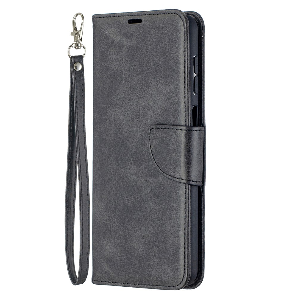 PU Leather Wallet Stylish Smartphone Case for Samsung Galaxy A12 - Black-3