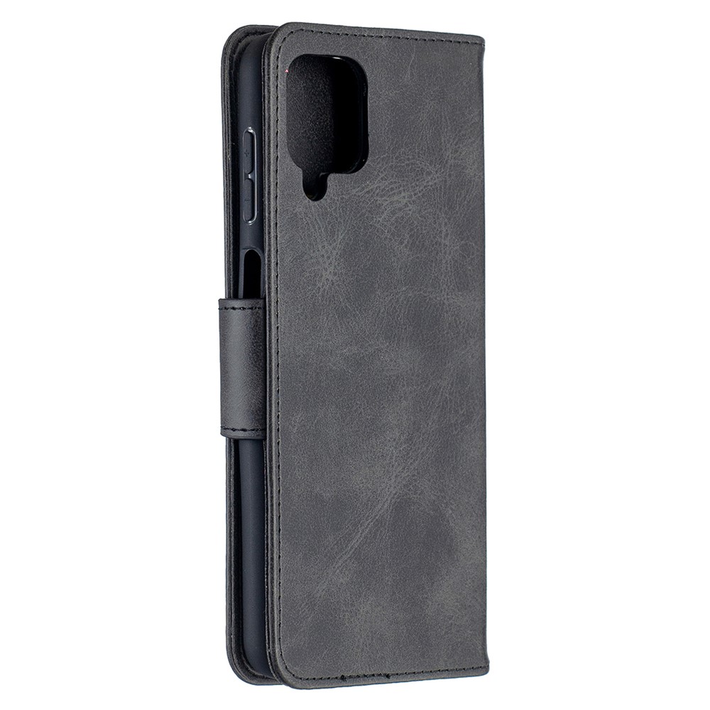 PU Leather Wallet Stylish Smartphone Case for Samsung Galaxy A12 - Black-4