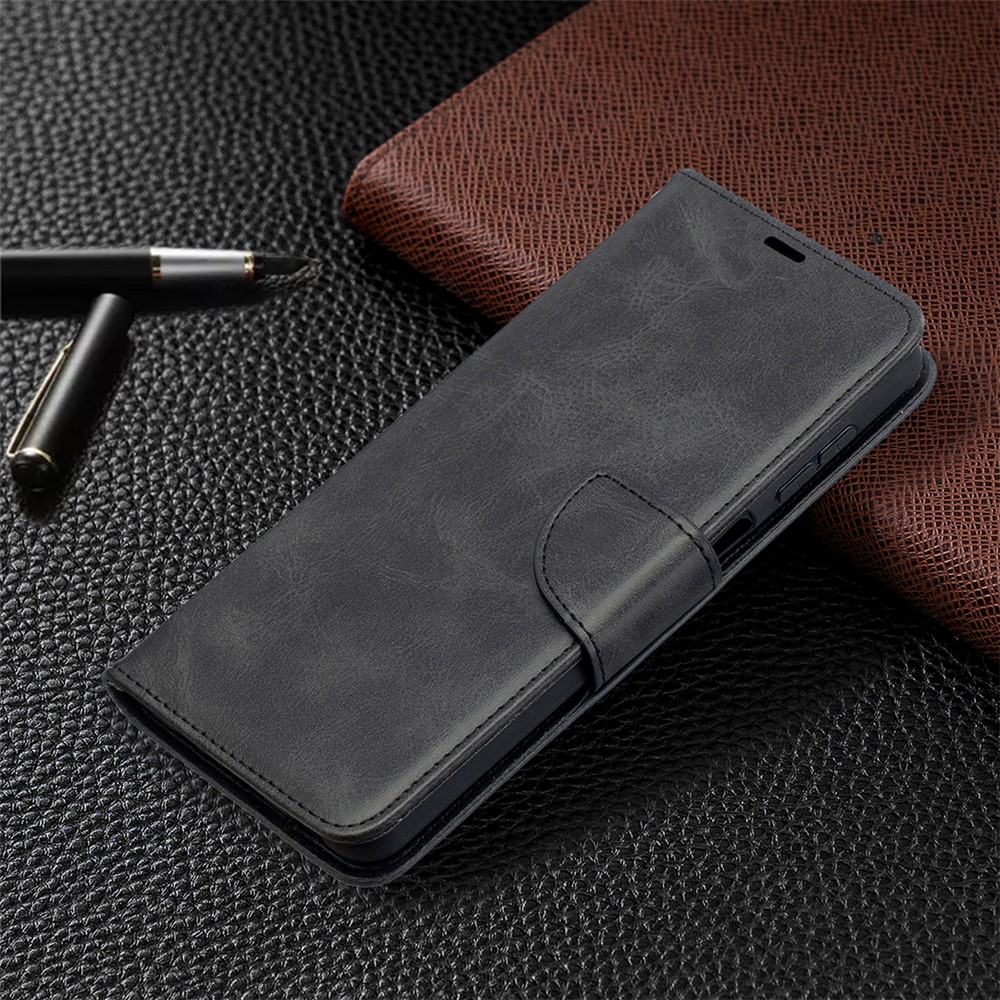 PU Leather Wallet Stylish Smartphone Case for Samsung Galaxy A12 - Black-7