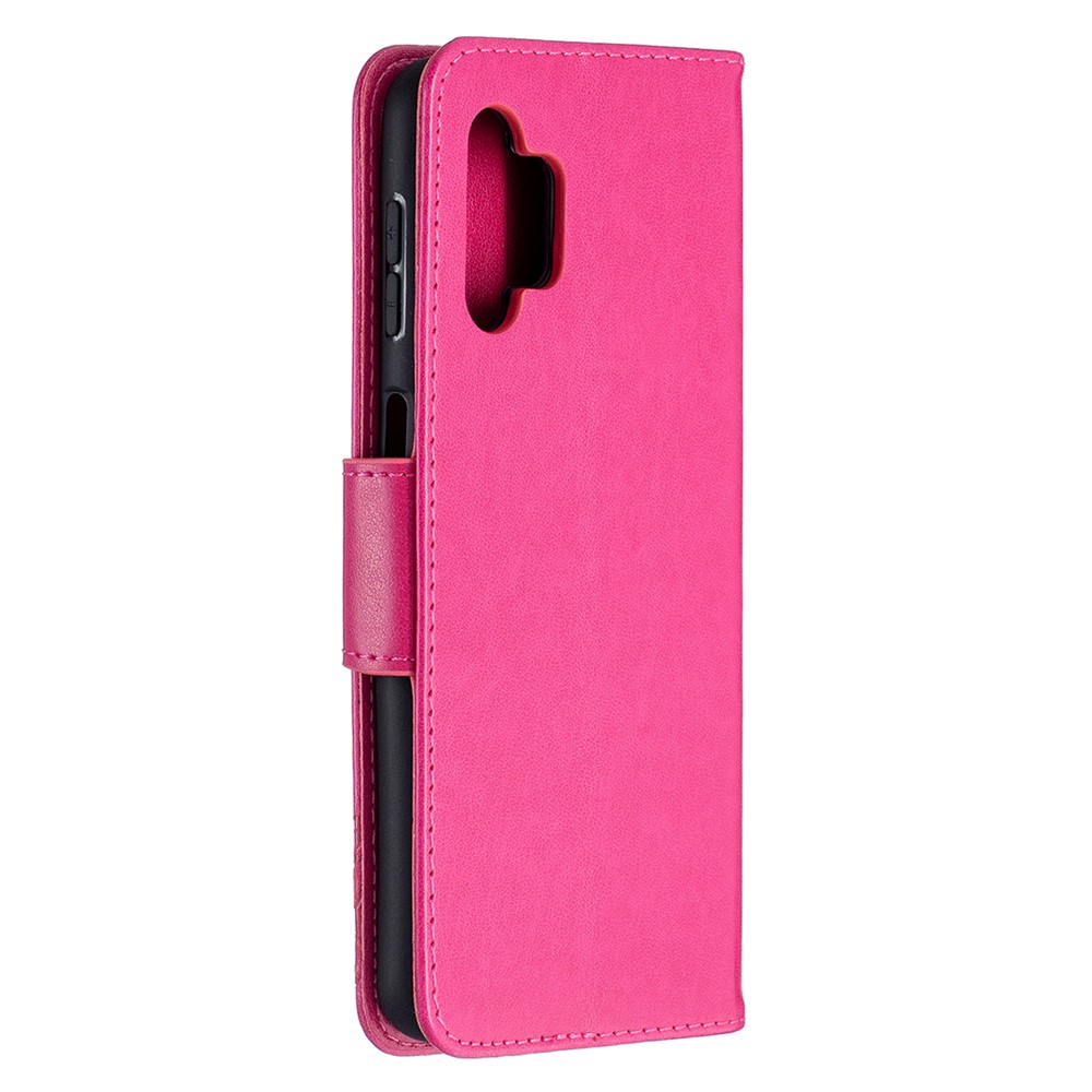 Para Samsung Galaxy A32 5G / M32 5G Imprimir Borboletas da Carteira Flip Leather Phone Shell - Rosa