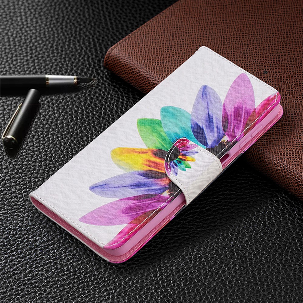 Pattern Printing Magnetic Leather Stand Wallet Stylish Case for Samsung Galaxy A32 - Sunflower-4