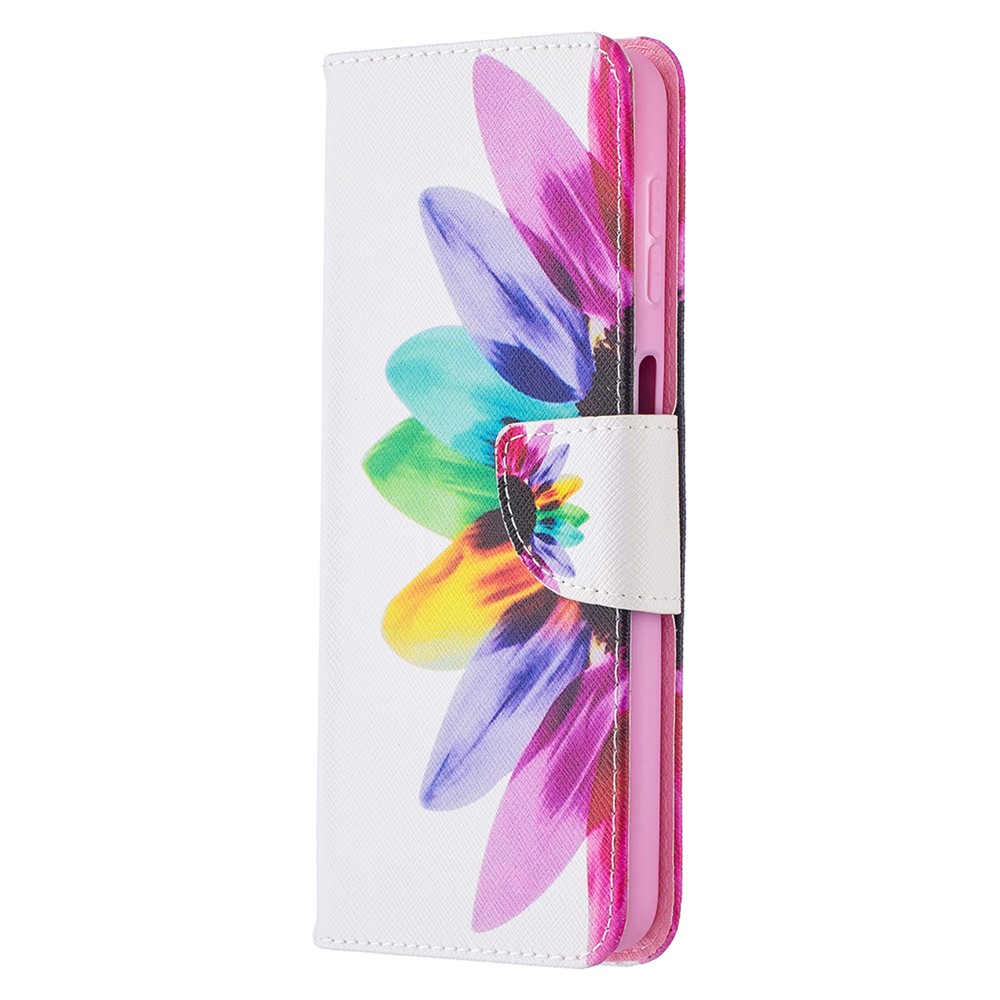 Pattern Printing Magnetic Leather Stand Wallet Stylish Case for Samsung Galaxy A32 - Sunflower-6