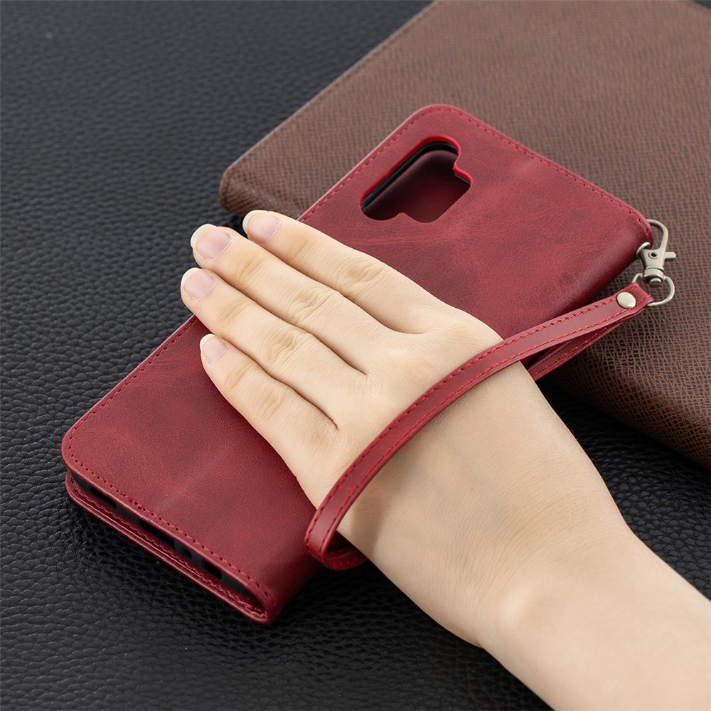 PU Leather Wallet Stylish Smartphone Case for Samsung Galaxy A32 - Red-6