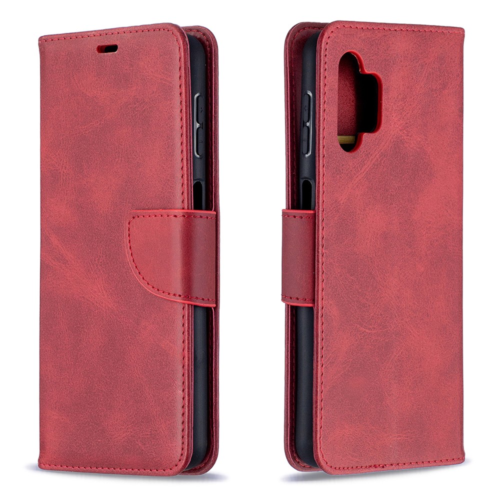 PU Leather Wallet Stylish Smartphone Case for Samsung Galaxy A32 - Red-9