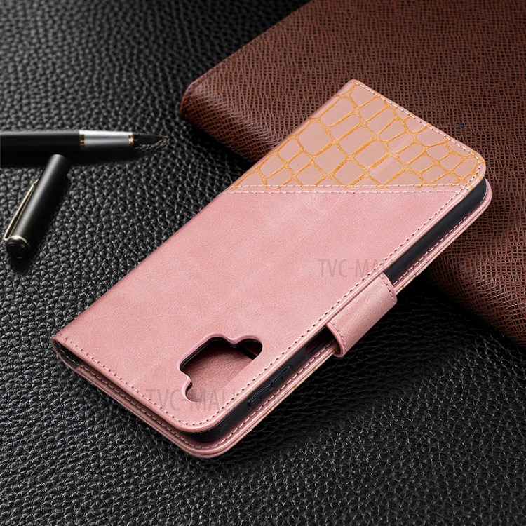 BF04 Splicing Crocodile Texture Wallet Stand Leather Cover for Samsung Galaxy A32 - Rose Gold-5