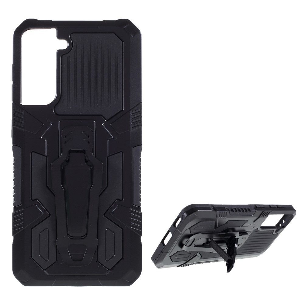 Kickstand Case Plastic + TPU + Metal Hybrid Protector for Samsung Galaxy S30 - Black-1