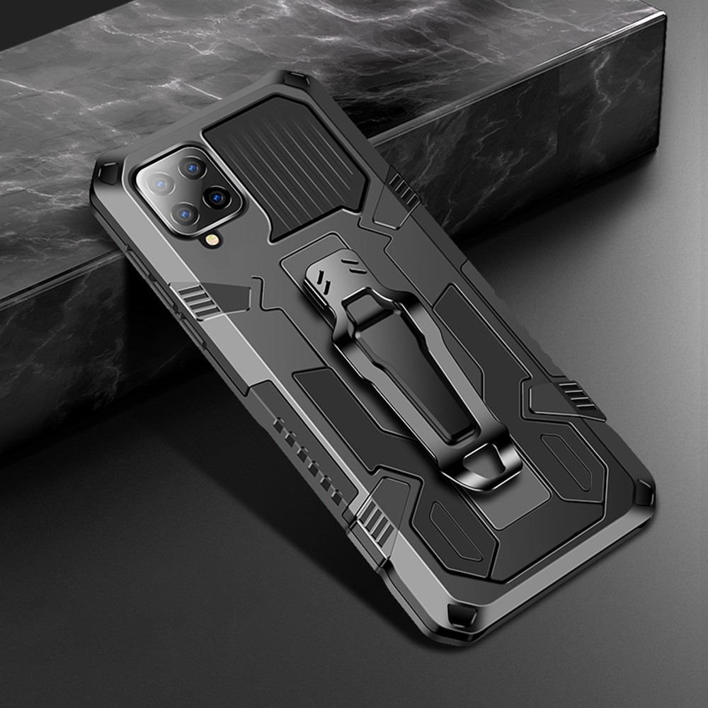 Shock Resistant Hybrid Protector Case with Kickstand for Samsung Galaxy A42 5G - Black-1