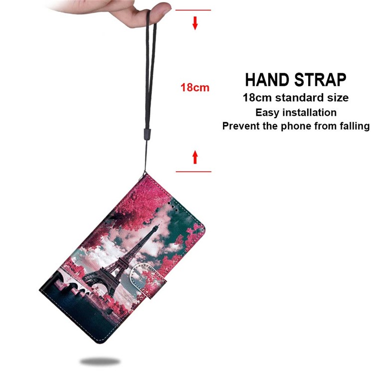 Wallet Stand Case for Samsung Galaxy S21+ Anti-Drop Pattern Printing Shell - Eiffel Tower-5