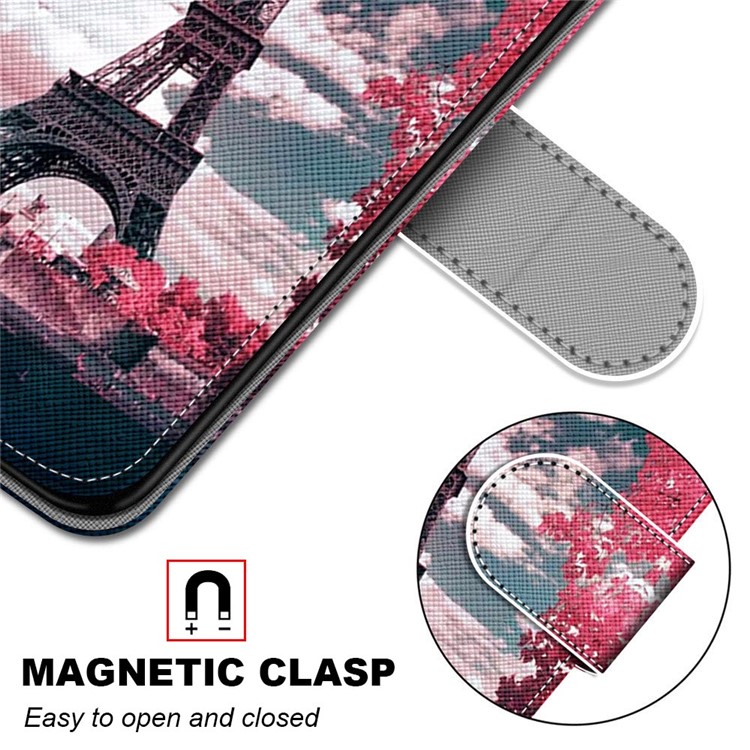 Wallet Stand Case for Samsung Galaxy S21+ Anti-Drop Pattern Printing Shell - Eiffel Tower-6