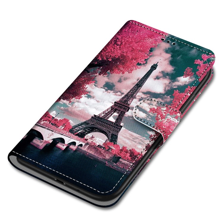 Wallet Stand Case for Samsung Galaxy S21+ Anti-Drop Pattern Printing Shell - Eiffel Tower-7