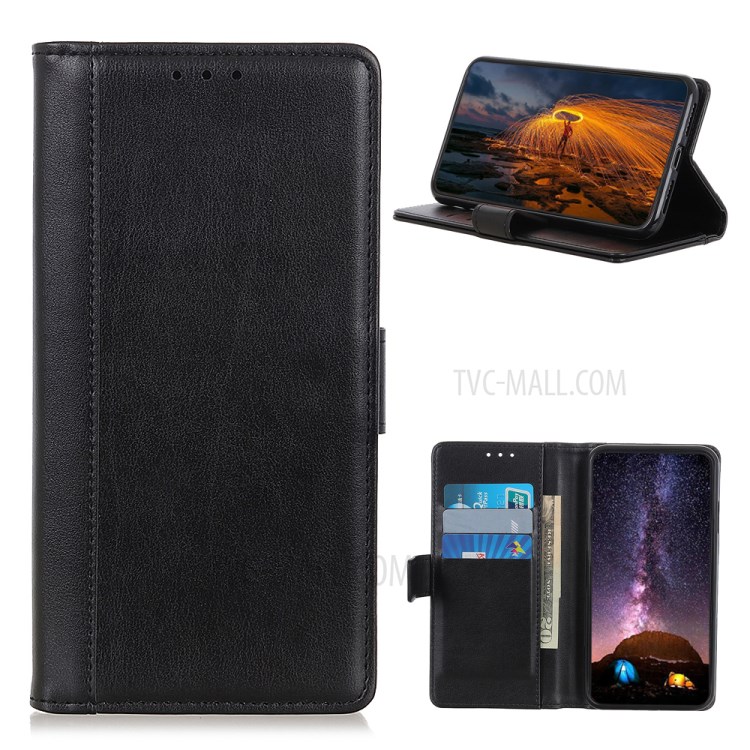Wallet Stand Leather Phone Case for Samsung Galaxy A72 5G Protective Shell - Black-1