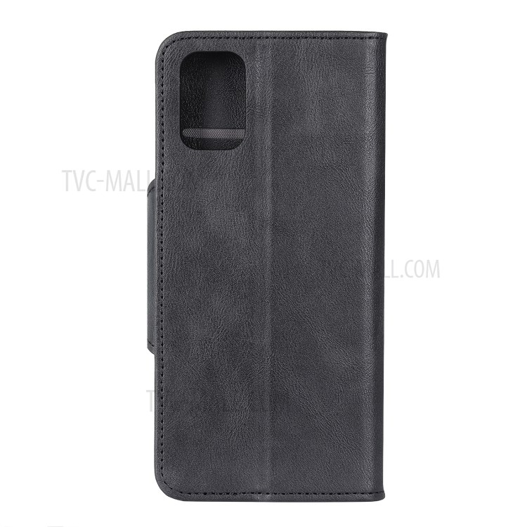 Brass Buckle Wallet Leather Stand Case for Samsung Galaxy A72 5G - Black-2