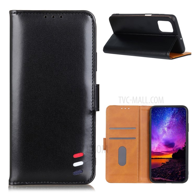 Magnetic Smooth Surface Leather Wallet Phone Protective Cover for Samsung Galaxy A72 5G - Black-1