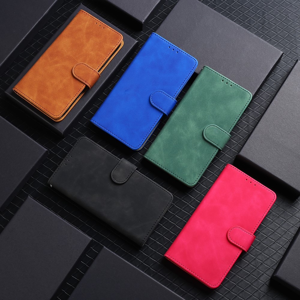 Wallet Stand Design Skin-feeling Wallet Leather Phone Case for Samsung Galaxy A02s - Black-13