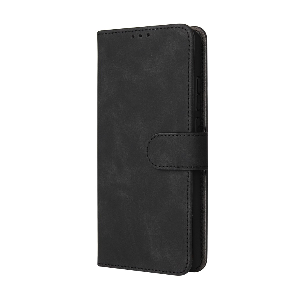 Wallet Stand Design Skin-feeling Wallet Leather Phone Case for Samsung Galaxy A02s - Black-7