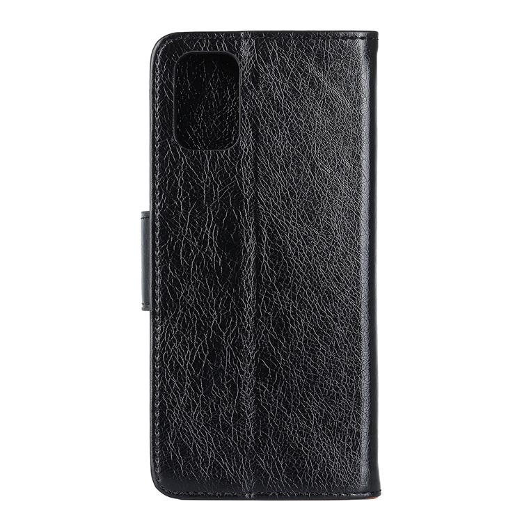 Wallet Stand Design Nappa Texture Split Leather Mobile Phone Cover Case for Samsung Galaxy A52 5G - Black-2
