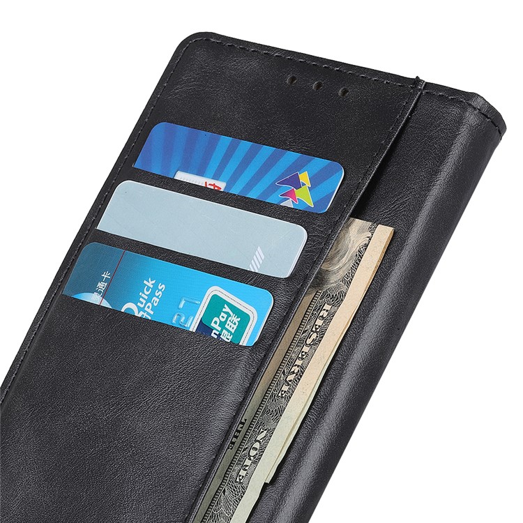 Brass Buckle DesignPU Leather Wallet Stand Phone Case Cover for Samsung Galaxy A52 5G - Black-11