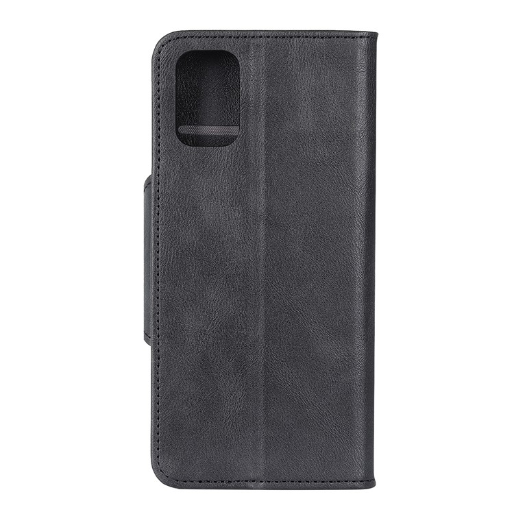 Brass Buckle DesignPU Leather Wallet Stand Phone Case Cover for Samsung Galaxy A52 5G - Black-2