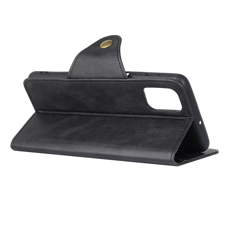 Brass Buckle DesignPU Leather Wallet Stand Phone Case Cover for Samsung Galaxy A52 5G - Black-3