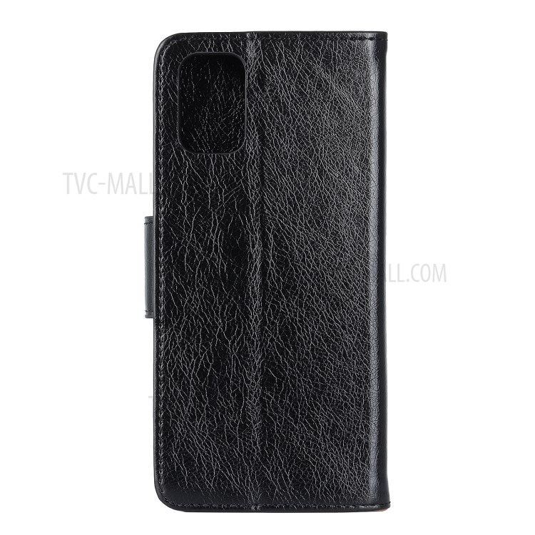 Nappa Texture Split Leather Shell for Samsung Galaxy A72 5G Wallet Stand Mobile Phone Cover Case - Black-2