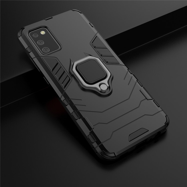 Cool Guard Phone Protective Case for Samsung Galaxy A02s Hybrid Kickstand Mobile Case - Black-10