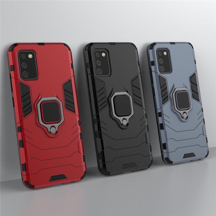 Cool Guard Phone Protective Case for Samsung Galaxy A02s Hybrid Kickstand Mobile Case - Black-11