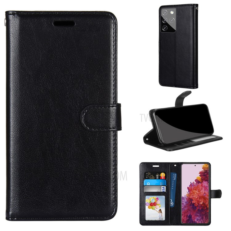 Wallet Stand Design Magnetic Clasp Leather Shell Protective Cover for Samsung Galaxy S30 Ultra - Black-1