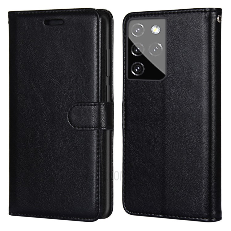 Wallet Stand Design Magnetic Clasp Leather Shell Protective Cover for Samsung Galaxy S30 Ultra - Black-2