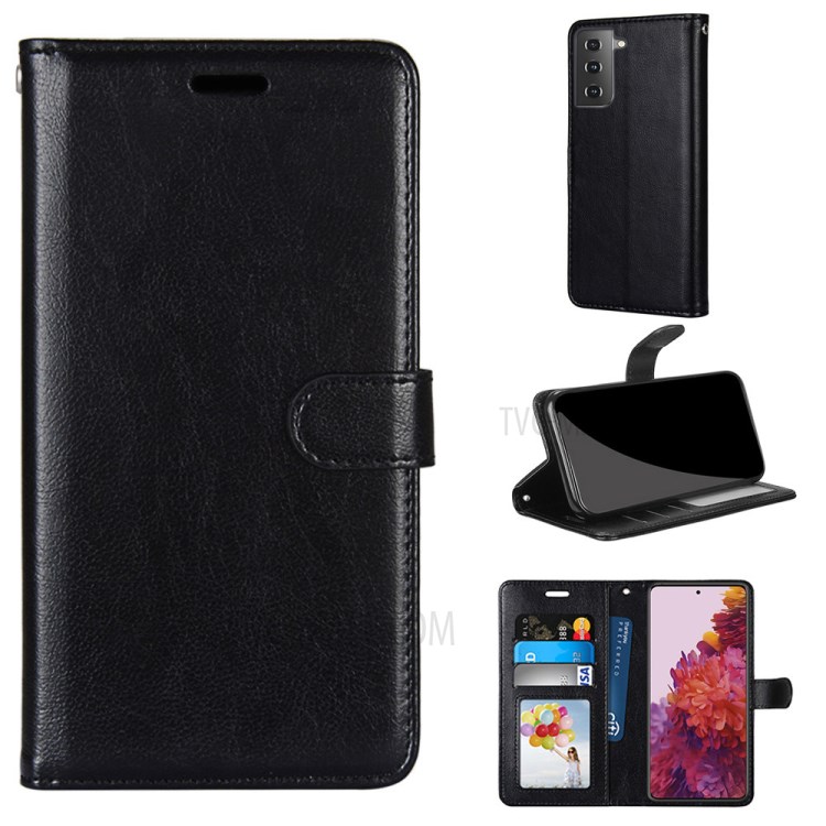 Magnetic Clasp Leather Protective Cover Shell with Wallet and Stand for Samsung Galaxy S30 - Black-1