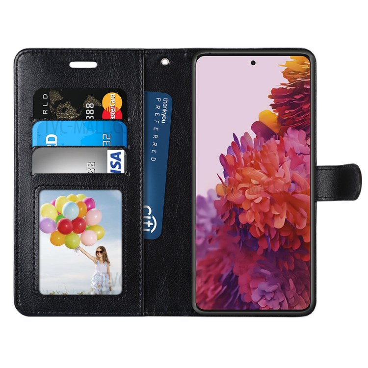 Magnetic Clasp Leather Protective Cover Shell with Wallet and Stand for Samsung Galaxy S30 - Black-3