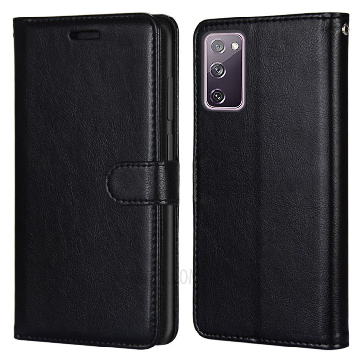 Wallet Stand Leather Shell Magnetic Clasp Protective Cover for Samsung Galaxy S20 FE/S20 Fan Edition/S20 FE 5G/S20 Fan Edition 5G/S20 Lite - Black-2