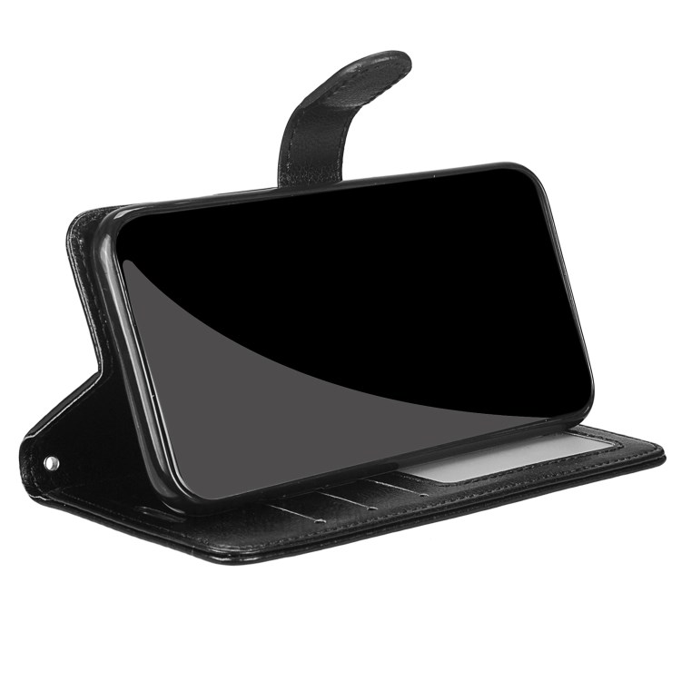 Magnetic Clasp Leather Wallet Stand Protective Cover Shell for Samsung Galaxy A42 5G - Black-11