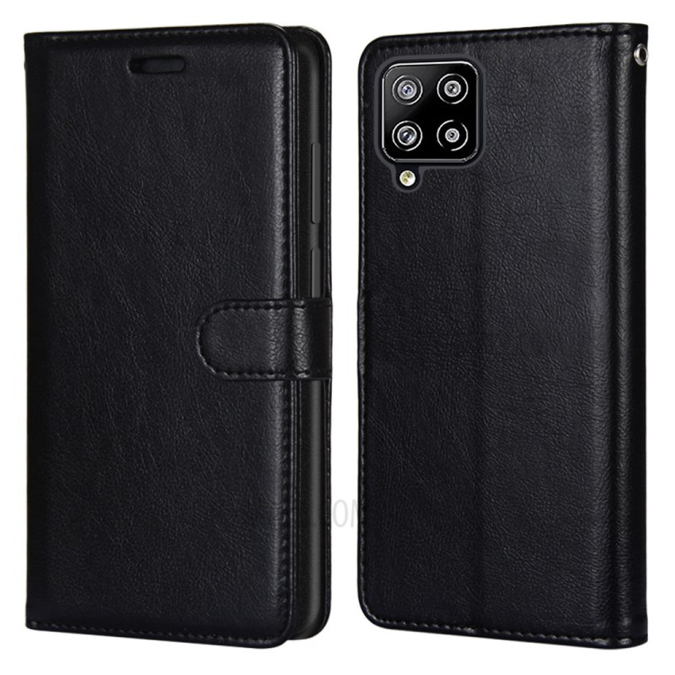 Magnetic Clasp Leather Wallet Stand Protective Cover Shell for Samsung Galaxy A42 5G - Black-2