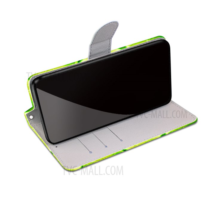 For Samsung Galaxy A42 5G Stand Leather Phone Case New Patterned Cover - Lime-10