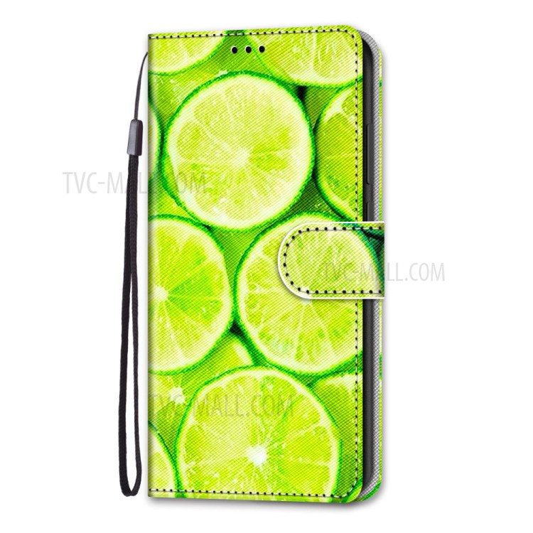 For Samsung Galaxy A42 5G Stand Leather Phone Case New Patterned Cover - Lime-3