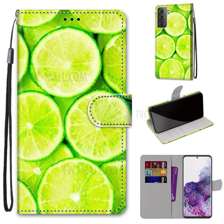 For Samsung Galaxy S30+ Phone Case Stand Leather New Patterned Cover - Lime-1