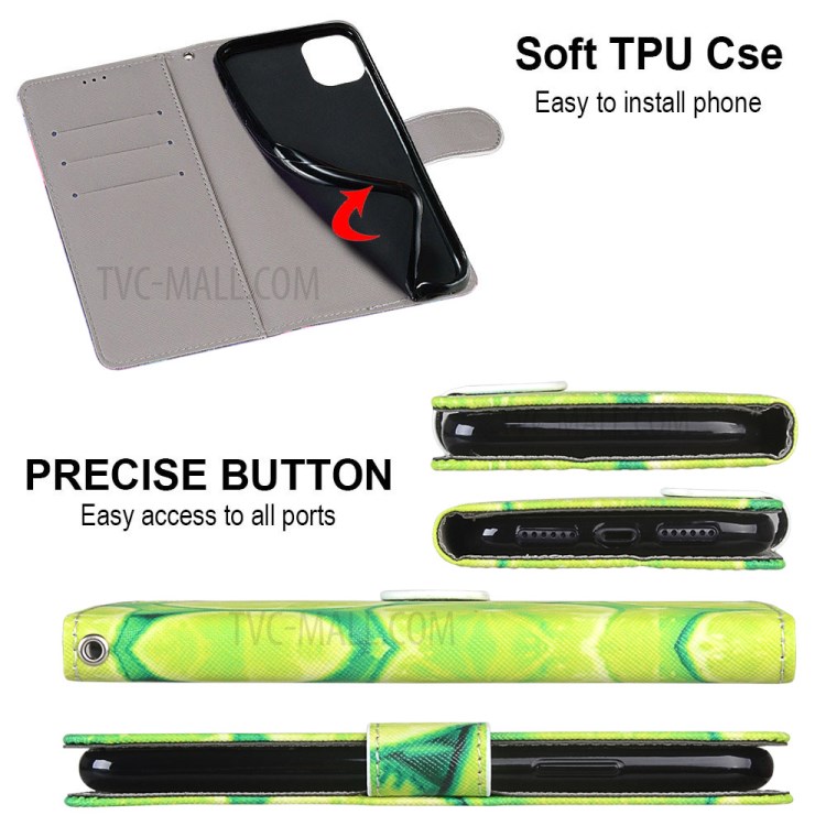Phone Shell for Samsung Galaxy S30 Ultra Stand Leather New Patterned Cover - Lime-9